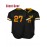 Men'S Baseball Shirt # 27 Black Sports Shirt Suitable For Street Sports Competition S-3XL