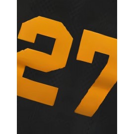 Men'S Baseball Shirt # 27 Black Sports Shirt Suitable For Street Sports Competition S-3XL