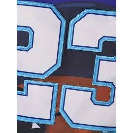 Men's #23 Purple Basketball Jersey - Breathable Polyester V-Neck with Embroidered Friday & Number 3 Design, Loose Fit for Team Sports, Training, Casual Wear (Sizes S-3XL), Sports Training Gear | Sporty Look | Durable Sports Fabric