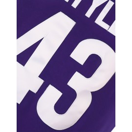Men'S Basketball Shirt # 43 Purple Basketball Sports Shirt