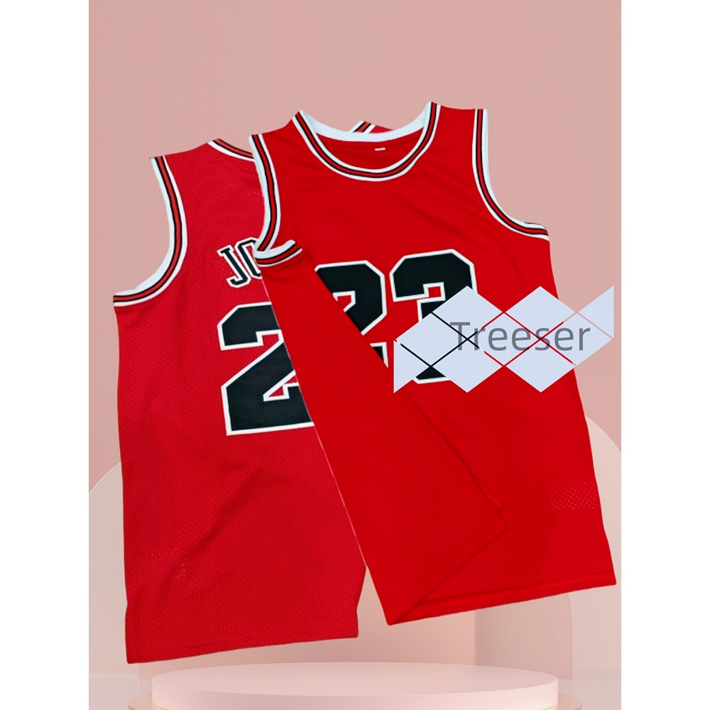 Red Classic Jersey, Fan Gift, Basketball Training Uniform, Summer Vest Top Made Of Breathable Premium Fabric