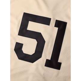 Men'S #51 Vintage Style Baseball Jersey Stitched