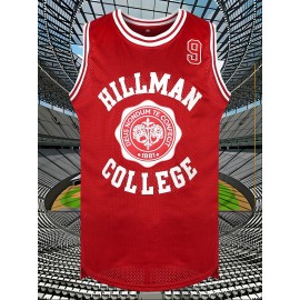 Men'S American Basketball Shirt # 9 Red Basketball Sports Shirt Suitable For Competition Training Casual Outerwear In Spring, Summer, And Autumn Breathable Round Neck Embroidered Polyester Loose Micro Elastic Fabric Size S-XXXL