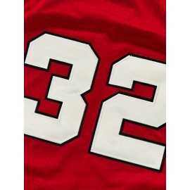 Men'S # 32 Classic Red Retro Embroidered Sleeveless Basketball Shirt - Breathable And Moisture Absorbing, Perfect For Team Training And Competitions, Sizes From S-XXXL