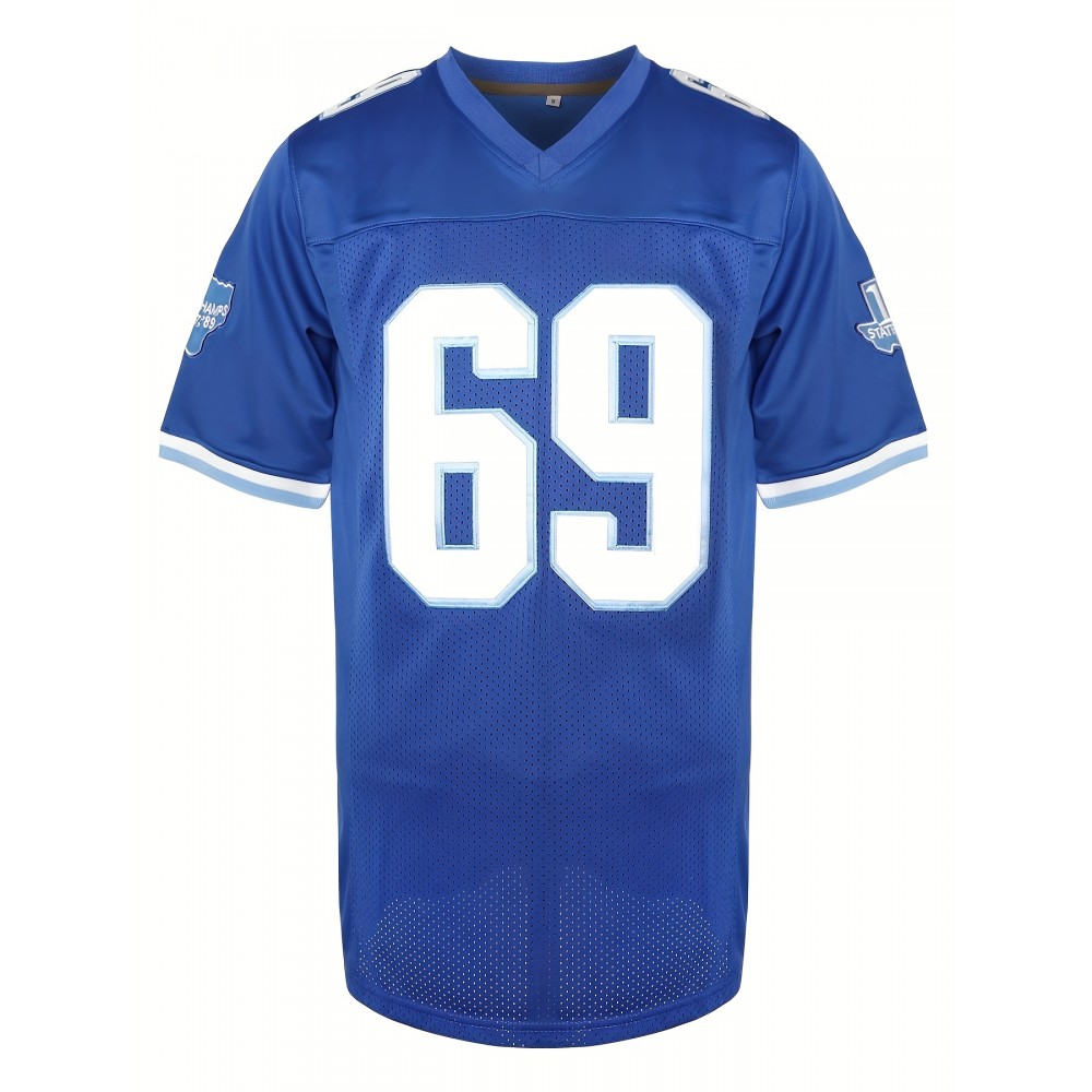 Billy Bob #69 Varsity BluesWest Canaan HS FootballJersey Stitched Mesh Shirt