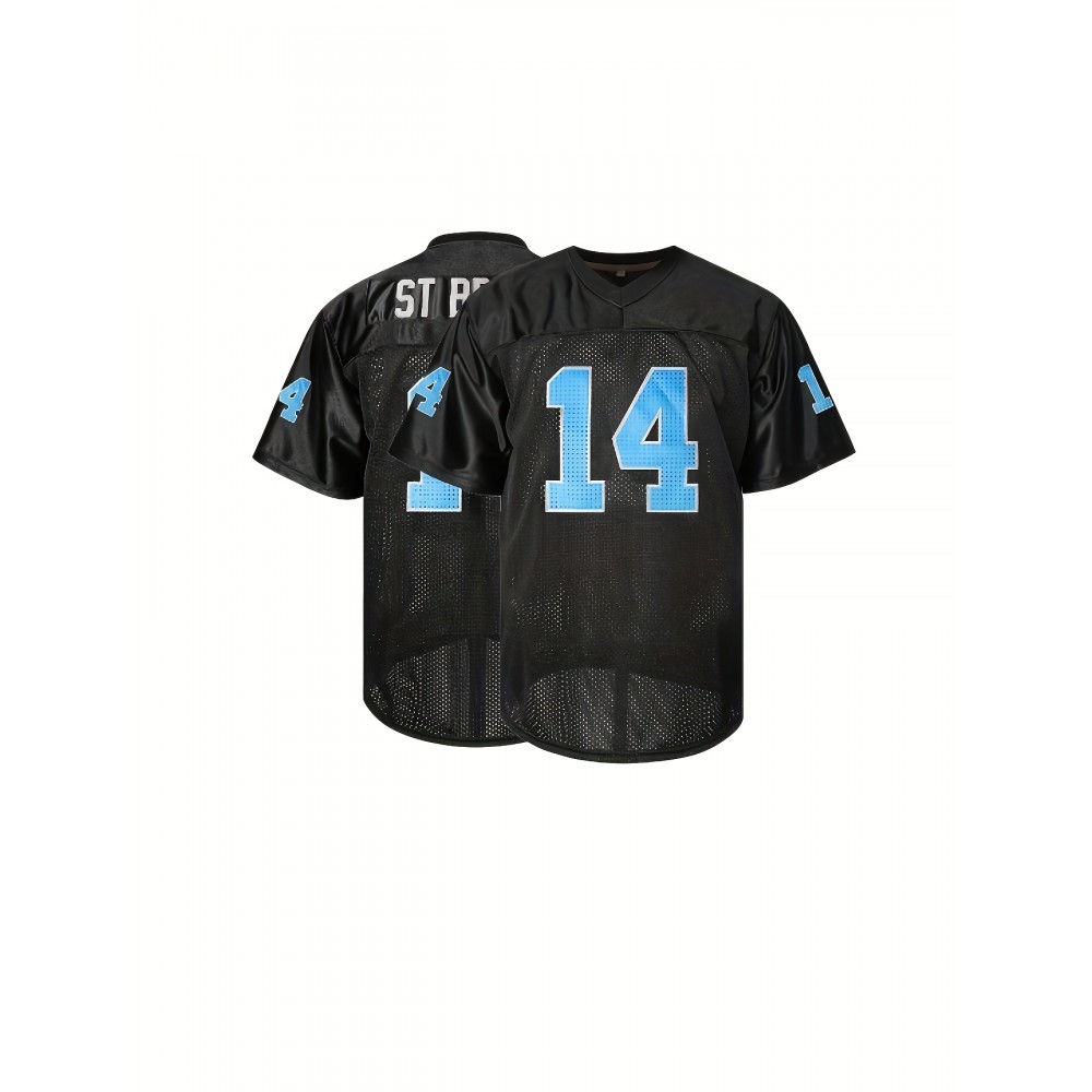 Men'S #14 Stitched Black Vintage Football Jersey