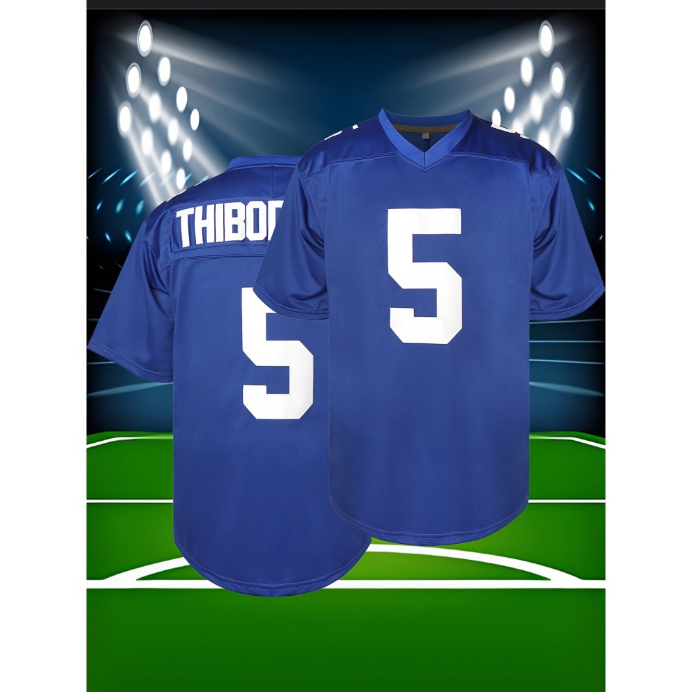 Men'S # 5 Embroidered Polyester Football Shirt V-neck Sports Shirt Suitable For Leisure And Outdoor Activities 100% Polyester Knitted Fabric Loose Fit Suitable For Training Beach Parties Spring/Summer Autumn