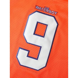 Men's #9 Waterboy Football Jersey - Vintage Style, Moisture-Wicking, Breathable Polyester, V-Neck Short Sleeve, Sizes S-XXXL, Perfect for Parties, Sports & Casual Wear, Outdoor Apparel | Athletic Style Top | Durable Jersey
