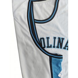 Youngsters' Breathable Basketball Jersey Vest - White & Blue Polyester Sports Vest with 
