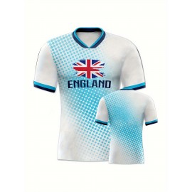Professional Sports Fabric Women's Creative Pattern Print Country Home Soccer Jersey T-shirt, As Gifts For Sports Fans